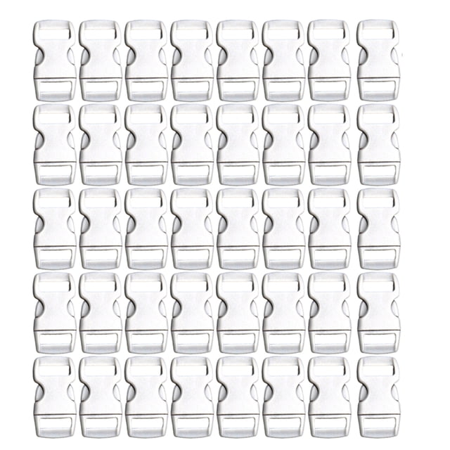Mistaha 40 Pieces White Rubber DIY Plastic Buckles for Crafting and Accessories
