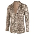 thumbnail image 1 of BLAZER DE FIESTA PARA HOMBRES INSPIRE CHIC IMPRESIÓN DE ANIMAL SOLAPA CON MUESCA CHAQUETA LIGERA S Marrón, 1 of 7