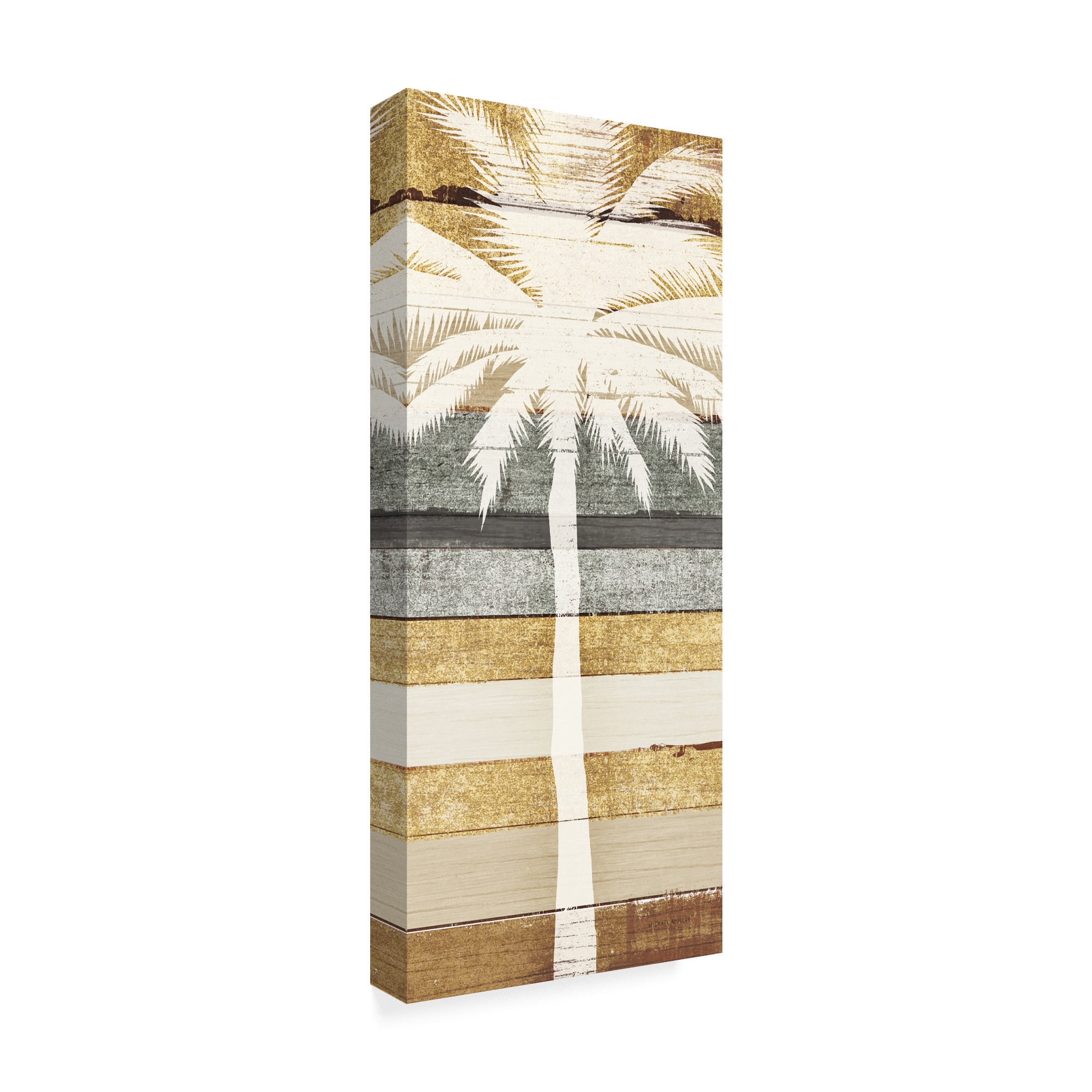 Trademark Fine Art 'Beachscape Palms IV Gold Neutral' Canvas Art by Michael Mullan