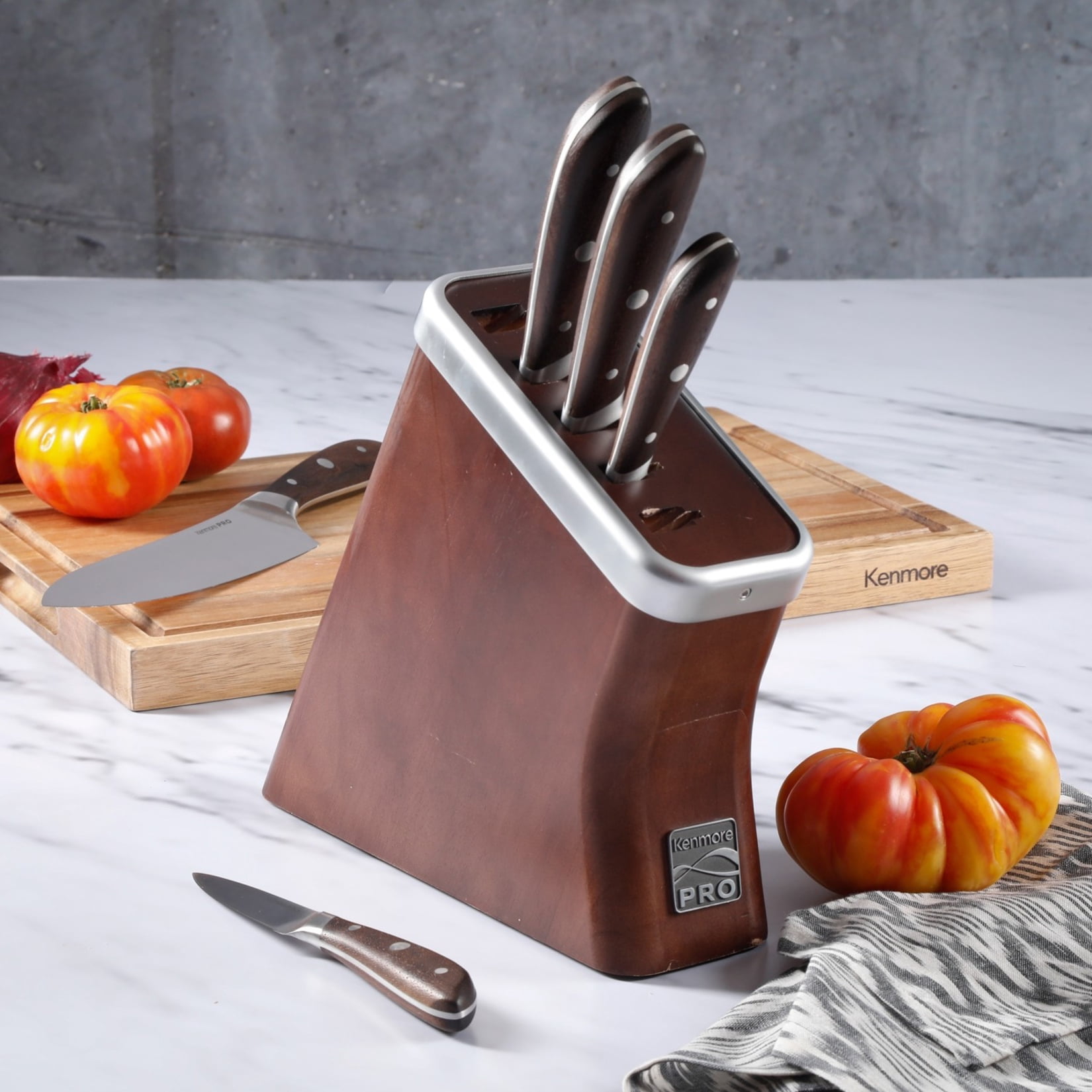 Kenmore Pro Truman High Carbon Stainless Steel 6 Piece Cutlery Set With Wood Handles