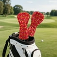thumbnail image 5 of Yuyamidu Colorful Lights Golf Club Headcover Christmas Golf Head Protective Cover PU Leather Driver Fairway Wood Hybrid Head Cover, Red, 5 of 7