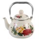 thumbnail image 2 of Tetera de esmalte con estampado floral, estilo vintage de granja, para hervir agua y café., 2 of 6
