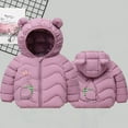 thumbnail image 3 of Baby Puffer Jacket Boys Girls Cute Bear Ears Down Hooded Coat Zipper Warm Padded Jackets Long Sleeve Soft And Comfort Windproof Snowsuit Fall And Winter Outdoor Clothes, 3 of 3