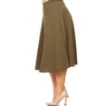 thumbnail image 3 of Women's Plus Size A-Line Casual Flared Elastic Band Solid Midi Skirt, 3 of 5