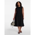thumbnail image 2 of Time and Tru Women's Sleeveless Smocked Midi Dress, Sizes XS-XXXL, 2 of 5