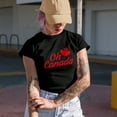 thumbnail image 2 of Distressed Oh Canada feat. a Maple Leaf Art Merch Gift, Black T-Shirt, Small, 2 of 5