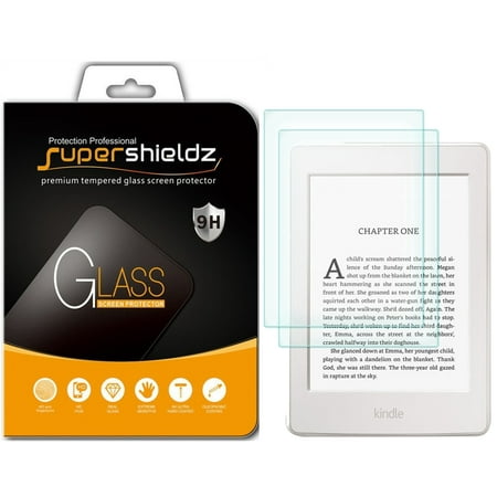 [2-Pack] Supershieldz for Kindle / Kindle Touch / Kindle Paperwhite Screen Protector, Tempered Glass Screen Protector, Anti-Scratch, Anti-Fingerprint, Bubble