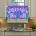 thumbnail image 2 of Yayeee Kitchen Curtains Tier Pair Light Filtering 27"x24" Rod Pocket Short Cafe Window Panel, Purple Starfish Pattern, 2 of 7