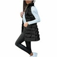 thumbnail image 5 of RYRJJ Puffer Vest Women Zip Up Lightweight Warm Long Sleeveless Quilted Padded Jackets with Pockets Winter Coats Outerwear(Black,XL), 5 of 9