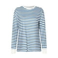thumbnail image 6 of Karoyedx Fall Clothes for Women 2025 Striped t Shirts for Women Long Sleeve Tops Crew Neck Fitted Tees Casual Trendy Outfits Blue Size,S, 6 of 9