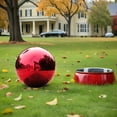 thumbnail image 2 of unbranded Bola De Espejo Roja Para Jardín Resistente A Intemperie Con Estilo Artístico Contemporáneo, 2 of 4