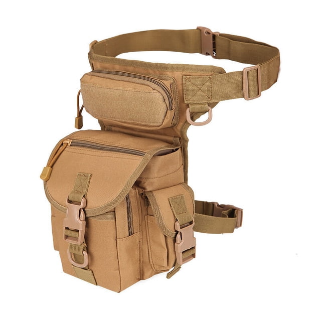 Bolsa táctica multifuncional para pierna, cinturón de herramientas, bolsa para muslo, soporte militar para pierna, bolsa de comestibles para cámara de motocicleta (Color barro) Rojo Verde