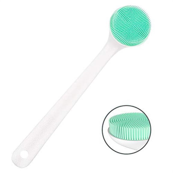 Silicone Back Brush with Long Handle, Bath Body Scrubber Brush for Shower with Soft Bristles, Perfect Back Brush for Men and Women, BPA free, Non-Slip