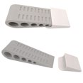 thumbnail image 1 of Paquete de 2 topes de goma de cuña para puerta, topes para mandriles de puerta, Protector de pared para suelo y parte inferior de puerta con soporte blanco autoadhesivo, 1 of 5