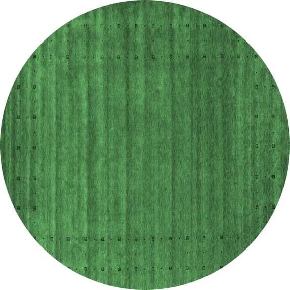 Ahgly Company Indoor Round Abstract Emerald Green Contemporary Area Rugs, 3' Round