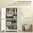 thumbnail image 4 of HOMCOM Bathroom Storage Cabinet, Farmhouse Floor Cabinet with Doors, White, 4 of 10