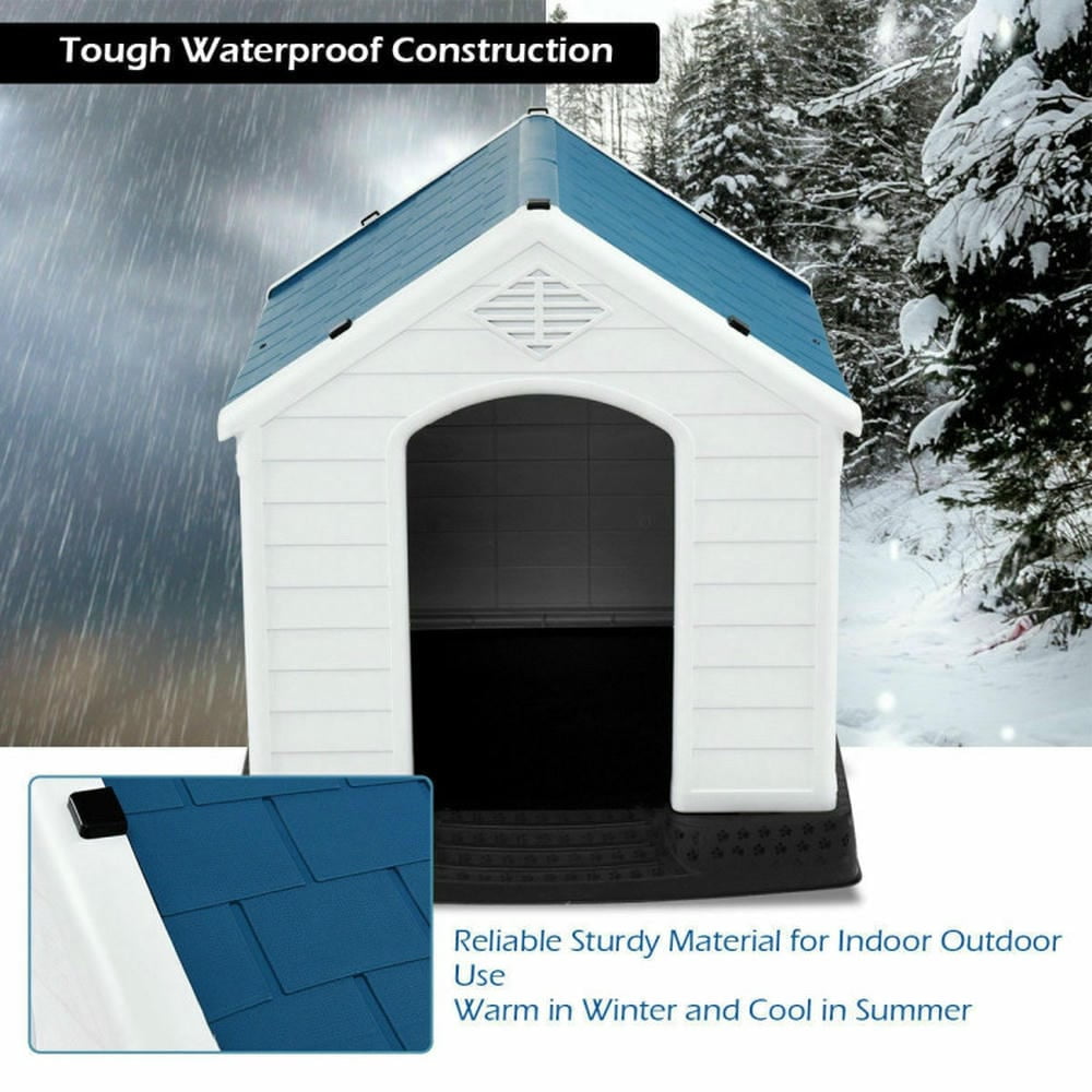 Yardi Yard Plastic Waterproof Ventilate Pet Puppy House, Dog House, Outdoor Indoor Doghouse, Puppy Shelter, Water Resistant Easy Assembly Sturdy Dog Kennel