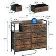 thumbnail image 2 of CazToi Cómoda 9 cajones tela 2 enchufes 2 USB estructura acero resistente mesa madera antivuelco para dormitorio sala estar, 2 of 8
