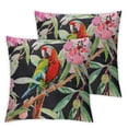 thumbnail image 2 of CMMY Throw Pillow Covers Floral and Parrots with Jungle Feel Pillow Cases Home Decor Square Pillowcases White, 2 of 6