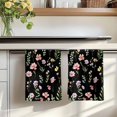 thumbnail image 7 of Pink Spring Floral Kitchen Towels Set of 3, Flowers Botanical Elegant Pastoral Black Absorbent Dish Towels for Kitchen, Microfiber Hand Towel, Quick Drying Tea Towel for Cleaning Dishcloths, 7 of 7