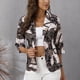 thumbnail image 5 of Chaqueta de mujer con estampado de cuadros, solapa delgada, bolsillo con botones, blusa, blusa, abrigo Pompotops qwe21986, 5 of 7