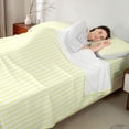 thumbnail image 4 of Castle Fairy Soft Abstract Vertical Strip Queen Sheets 4 Pieces,Watercolor Linear Band Queen Sheet Sets,White Pale Yellow,1 Flat Sheet, 1 Fitted Sheet and 2 Pillowcases, 4 of 7
