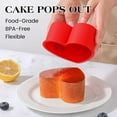 thumbnail image 3 of 6 Inch Silicone Heart Shaped Cake Pans 2 Pcs Small Heart Cake Pan Set Nonstick Silicone Heart Molds for Baking (Red), 3 of 9