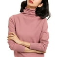 thumbnail image 2 of Button Down Shirts For Women, Turtleneck Pullover Sweater, Slim Bottoming Style, Silk Wool, Suitable For Fall And Winter, Pink XL, Size S-3XL, 2 of 5