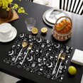 thumbnail image 4 of Black Gothic Moon Card Moth Pattern Summer Placemats Table Placemats Set Of 4-Linen Kitchen Washable Placemats Table Mats 11.8"x17.7" Non-Slip Heat Resistant, 4 of 6