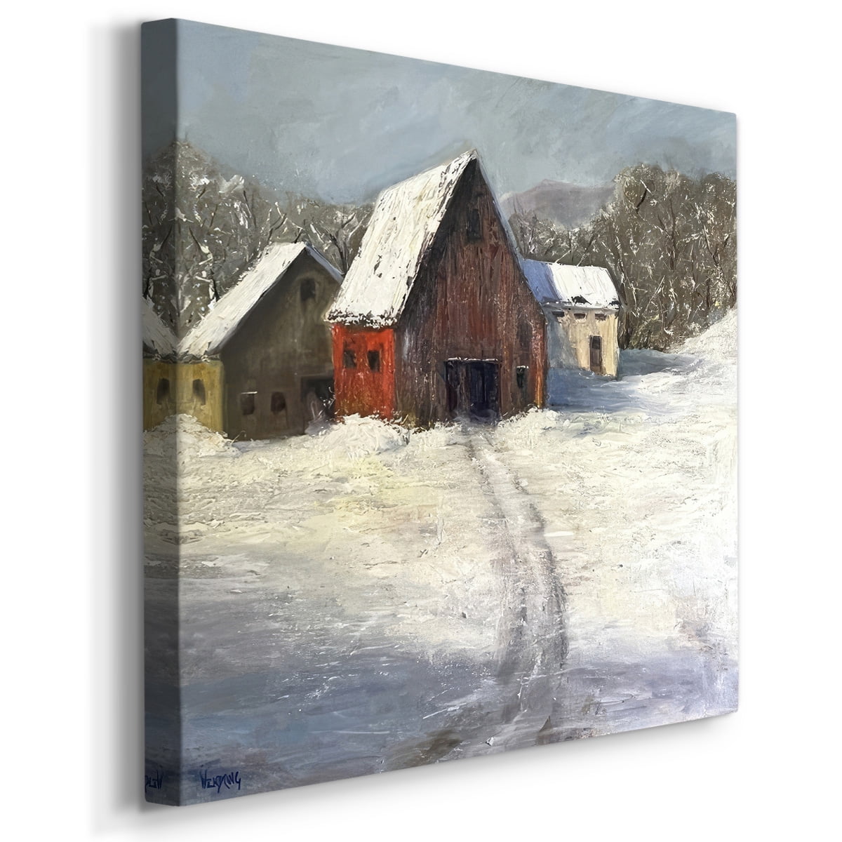 Winter Homestead I- Gallery Wrapped Canvas