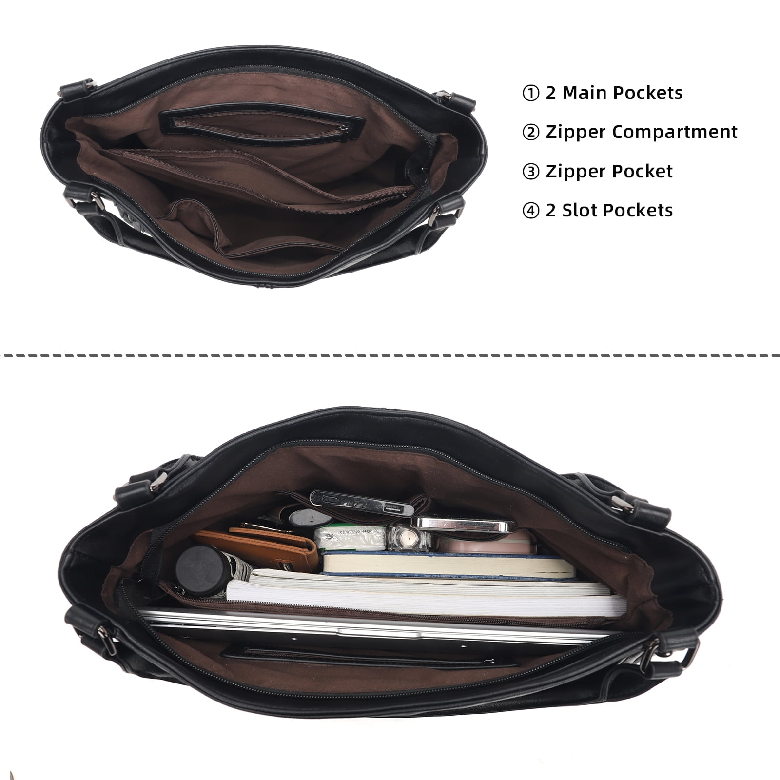 KL928 Large Purses for Women PU Leather Handbags Crossbody Hobo Tote Bags