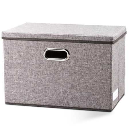 Foldable Storage Bin with Lid Decorative Storage Box Organizer Containers Basket Cube with Handles Divider