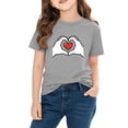 thumbnail image 5 of Piuwrlz Girls Short T-Shirts Kids Graphic Shirts Tops Cotton Pullover Gray Size 7 Years, 5 of 10