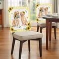 thumbnail image 4 of Cute Dog Chair Covers Set of 2 Sunflower Daisy Yellow Plaid Summer Field Animal Chair Back Covers Stretch Removable Washable Slipcovers Protector for Dining Room Kitchen Party Decor, 4 of 9