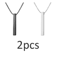 thumbnail image 2 of 2pz Collar Xtellar  Acero Inoxidable Dije Rectangular, 2 of 3