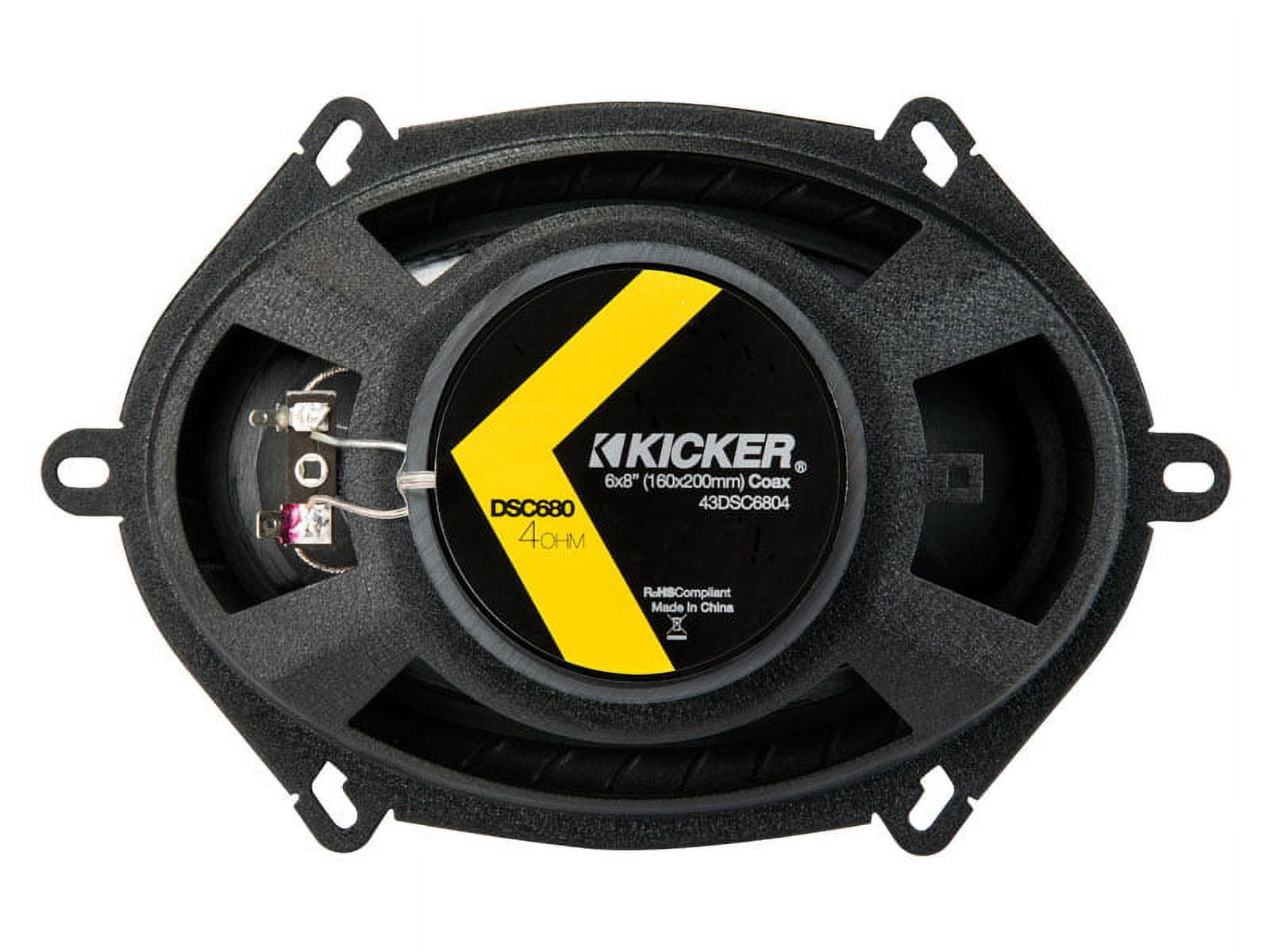 KICKER DSC680 6x8-Inch (160x200mm) Coaxial Speakers, 4-Ohm Bundle