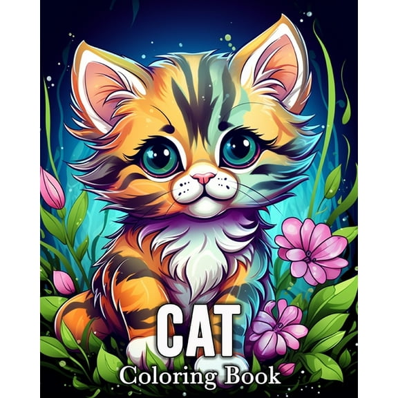 Cat Coloring book: 50 Cute Images for Stress Relief and Relaxation, (Paperback)