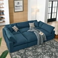 thumbnail image 3 of Modway Commix 6-Piece Modern Fabric Overstuffed Sectional Sofa in Azure, 3 of 8