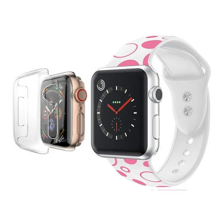 Silicone Watchband Strap w/ Full Body Watch Cover for Apple Watch Series 4 40mm