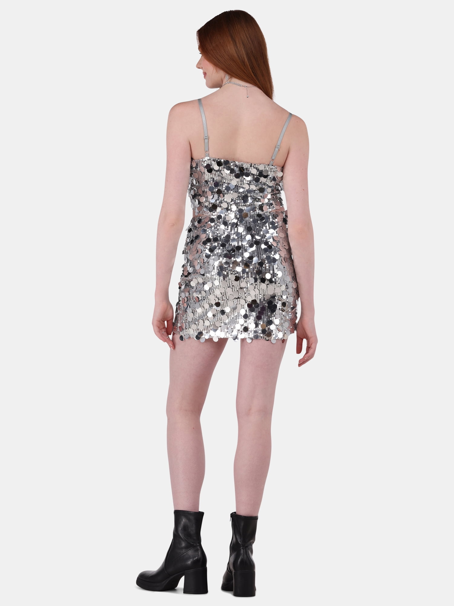 No Boundaries Sequin Cami Top and Mini Skirt Set, 2-Piece, Women's and Women’s Plus