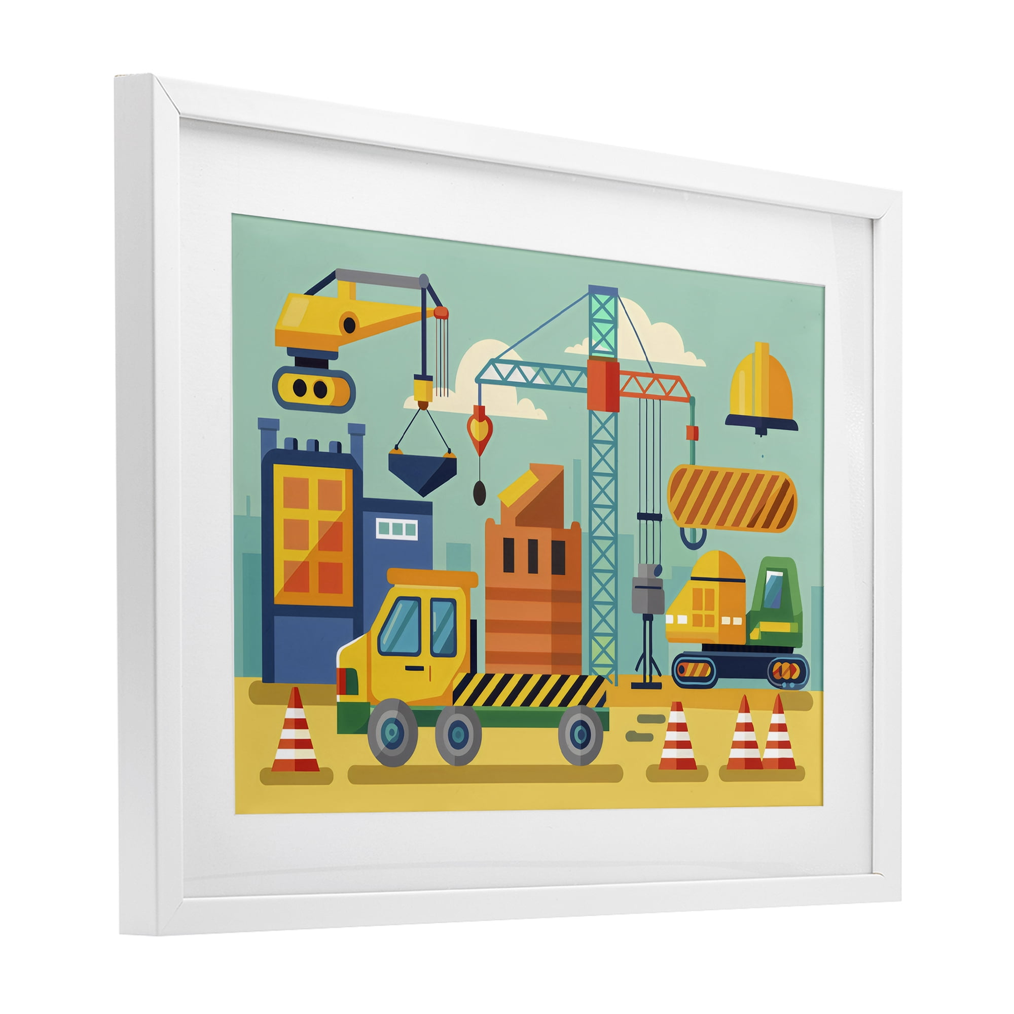 Stupell Industries Industrial Construction Site White Framed Print Under Glass, design by Creative Studio