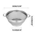 thumbnail image 3 of Heavy-Duty Stainless Steel Vegetable Washing Basket, Double-Handled Drain Bowl for Rice, Pasta, and Fruit, 3 of 8
