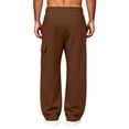 thumbnail image 4 of Eygvbb Men's Cargo Sweatpants Elastic High Waist Drawstring Loose Fit Winter Warm Pants With Pockets Casual Outdoor Daily Wear Bottoms, 4 of 7