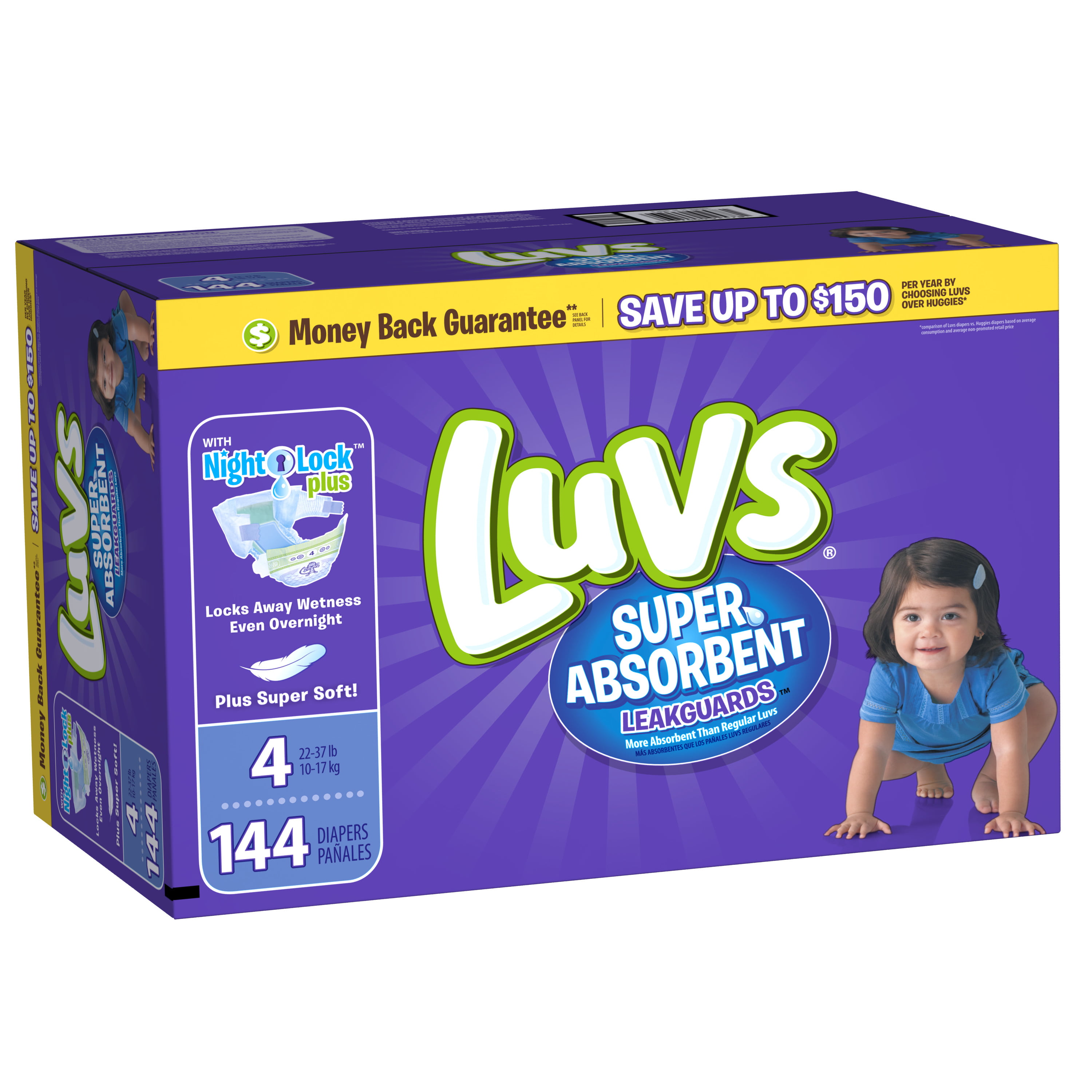 Luvs Diapers Size 7 (41+ lbs), 64 ct - Food 4 Less