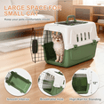 thumbnail image 4 of MoNiBloom 18" Pet Travel Carrier, Portable Dog Travel Kennel Handbag Cage Transport Box with Handle and 2 Doors, Airline Approved, White/Forest Green, 4 of 9
