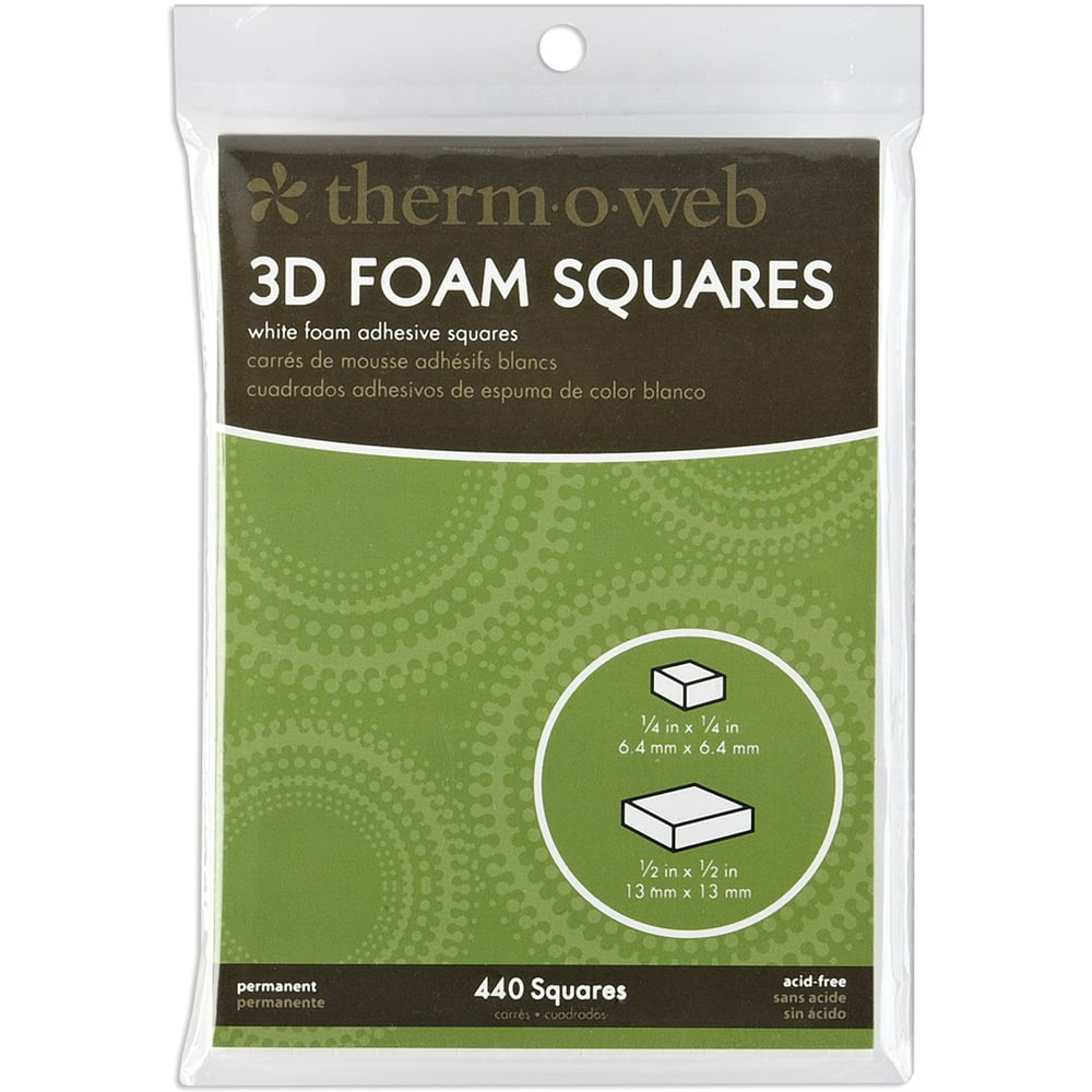 3D Foam Squares Combo Pack White (352) .25" & (88) .5" 440/Pkg