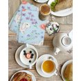 thumbnail image 3 of Rabbits Ferns Kitchen Dish Towels for Drying Dishes Set of 3, Purple Flowers Leaves Cottagecore Sky Blue Waffle Weave Microfiber Hand Tea Bathroom Towels Quick Dry & Absorbent Towel 15.7x23.6, 3 of 6