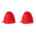 thumbnail image 2 of 2 Pairs Red Silicone Oven Mitts, Heat Resistant Mini Oven Gloves Silicone Pot Holders Mini Finger Protector Cooking Pinch Grips for Air Fryer Kitchen Cooking & Baking, Convenient(Red,4.3x3.9"), 2 of 5