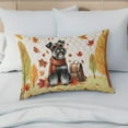 thumbnail image 4 of Welcome Fall Schnauzer Enjoys School Time Autumn Fall Leaves Quilt Pillowcase Miniature Schnauzer Dog Lover Throw Pillow Cover Bed Home Decor - 02013, 4 of 5
