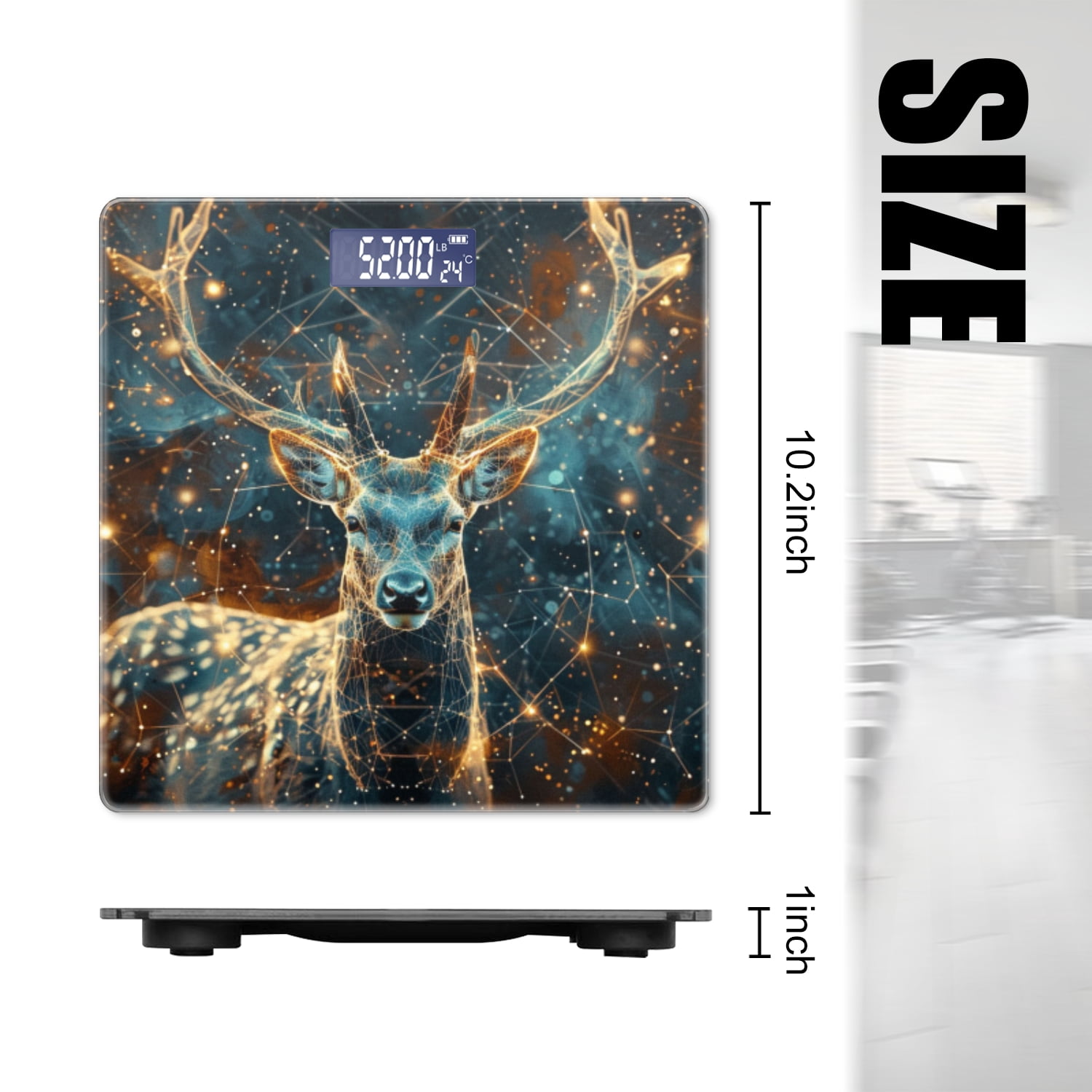 High Precision Body Weight Scale Smart Bathroom Scales with Large LCD Display(400lbs),Decorative for Bedroom-Starry Sky Constellation Deer Gorgeous